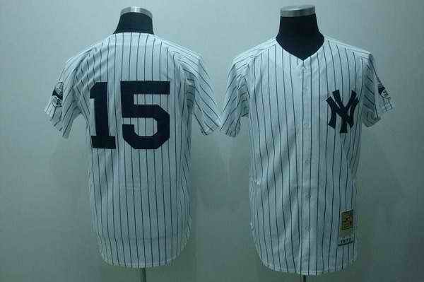 Mitchell and Ness Yankees #15 Thurman Munson Stitched White Throwback MLB Jersey