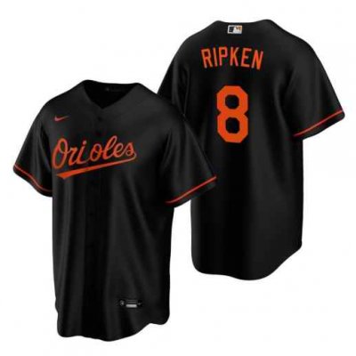 Men's Baltimore Orioles #8 Cal Ripken Jr. Black Cool Base Stitched Jersey