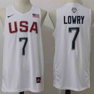 Nike Team USA #7 Kyle Lowry White 2016 Dream Team Stitched NBA Jersey