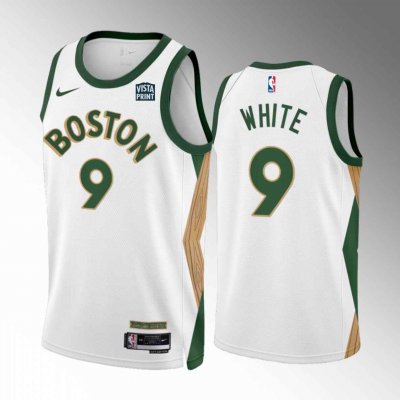 Men's Boston Celtics #9 Derrick White White 2023/24 City Edition Stitched Basketball Jersey