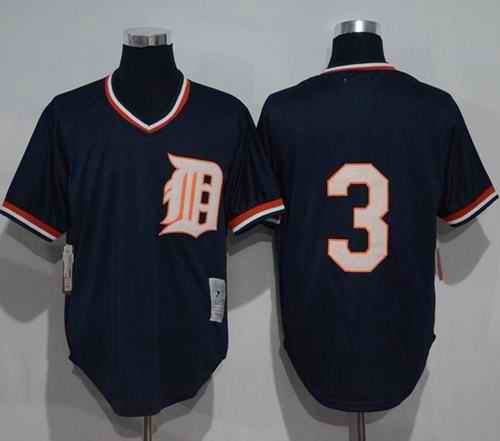 Mitchell and Ness 1984 Tigers #3 Alan Trammell Blue Throwback Stitched MLB Jersey