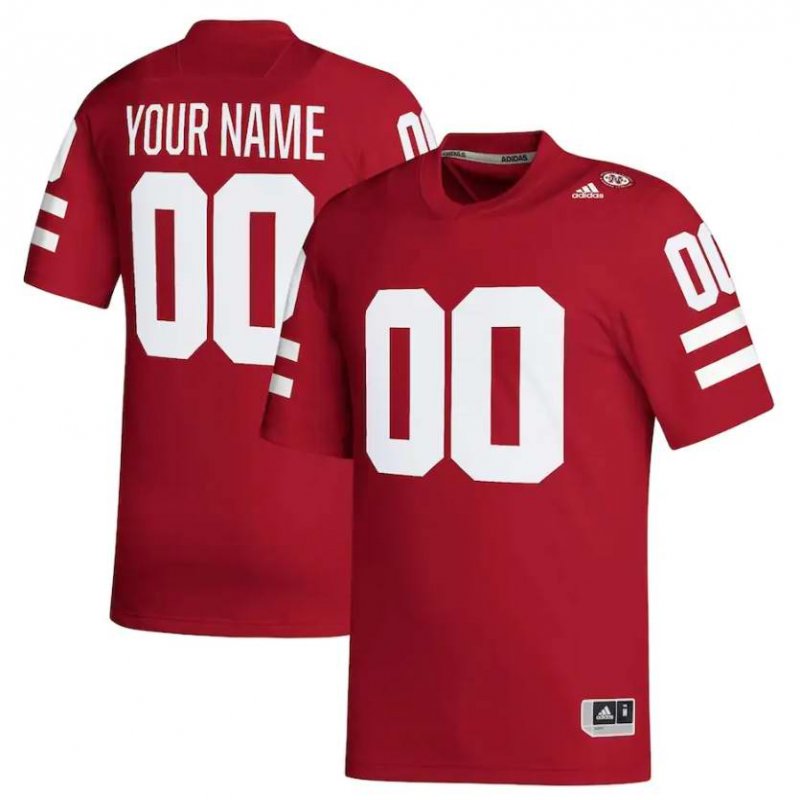 Men's Nebraska Huskers Scarlet  Replica Custom Football Jersey Customized Black Stitched Game Jersey