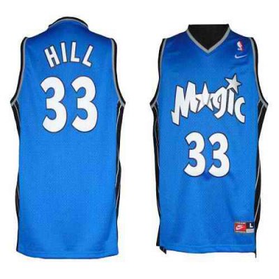 Magic #33 Grant Hill Blue Throwback Stitched NBA Jersey