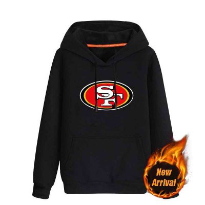 Men's San Francisco 49ers Black 70'cotton 30'polyester Cashmere Thickening version NFL Hoodie