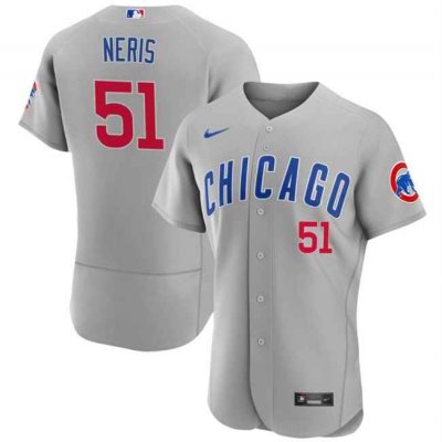 Men's Chicago Cubs #51 H'ctor Neris Grey Flex Base Stitched Baseball Jersey