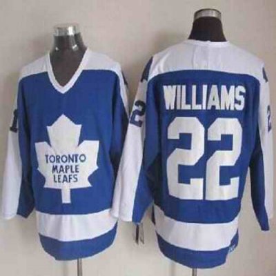 Maple Leafs #22 Tiger Williams Blue/White CCM Throwback Stitched NHL Jersey