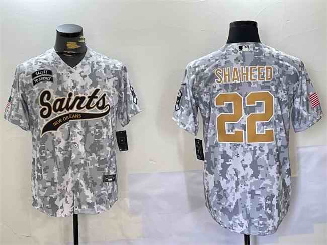 Men's New Orleans Saints #22 Rashid Shaheed 2024 Arctic Camo Salute to Service Stitched Baseball Jersey