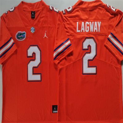 Men's Florida Gators #2 DJ Lagway Orange Stitched Jersey