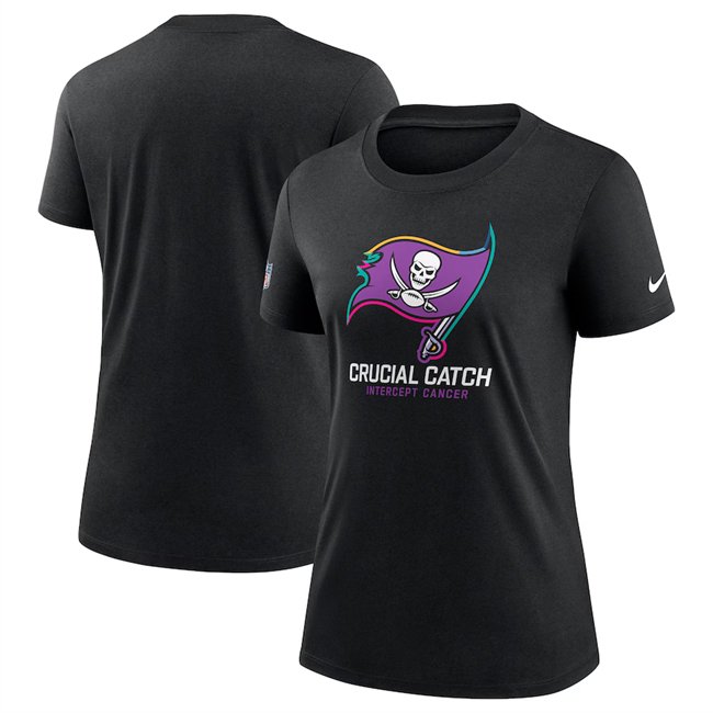 Women's Tampa Bay Buccaneers Black 2024 Crucial Catch T-Shirt(Run Small)