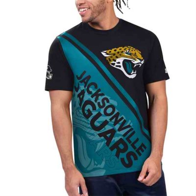 Men's Jacksonville Jaguars Black/Teal Finish Line Extreme Graphic T-Shirt