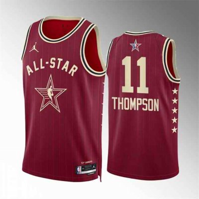 Men's 2024 All-Star #11 Klay Thompson Crimson Stitched Basketball Jersey