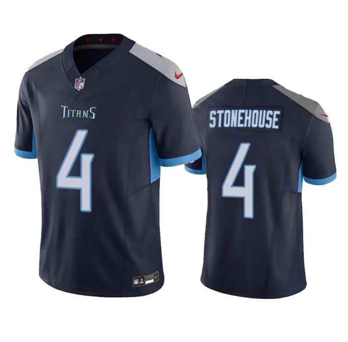 Men's Tennessee Titans #4 Ryan Stonehouse Navy 2023 F.U.S.E. Vapor Limited Stitched Football Jersey