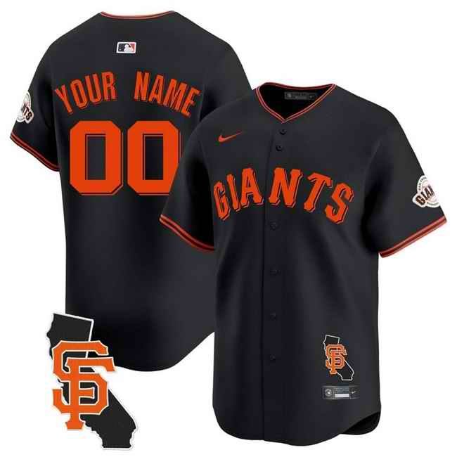 Women's San Francisco Giants Customized Black California Patch Vapor Premier Limited Stitched Jersey(Run Small)