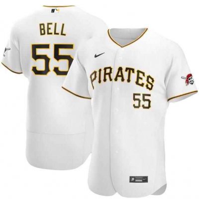 Men's Pittsburgh Pirates #55 Josh Bell White Flex Base Stitched Jersey