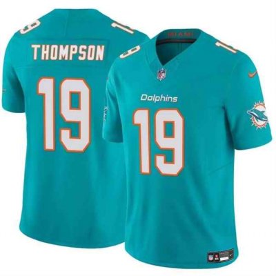 Men's Miami Dolphins #19 Skylar Thompson Aqua 2024 F.U.S.E Vapor Limited Stitched Football Jersey