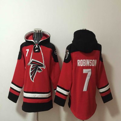 Men's Atlanta Falcons #7 Bijan Robinson Red Ageless Must-Have Lace-Up Pullover Hoodie