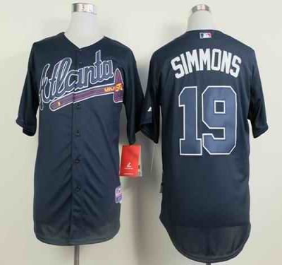 Braves #19 Andrelton Simmons Blue Cool Base  Stitched MLB Jersey