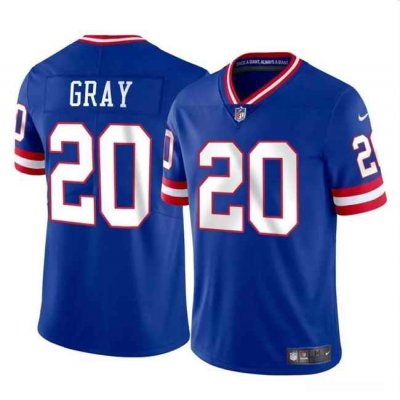 Men's New York Giants #20 Eric Gray Royal Throwback Vapor Untouchable Limited Stitched Jersey