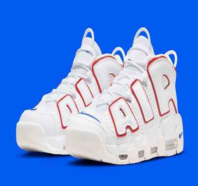 Men's Air Uptempo Camo White/Red Shoes 004