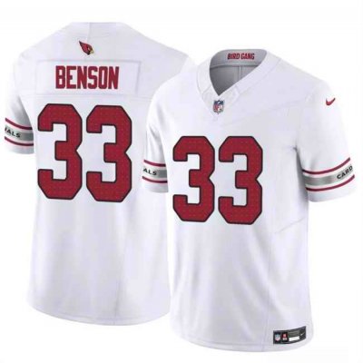 Men's Arizona Cardinals #33 Trey Benson White 2024 F.U.S.E. Vapor Untouchable Limited Stitched Jersey