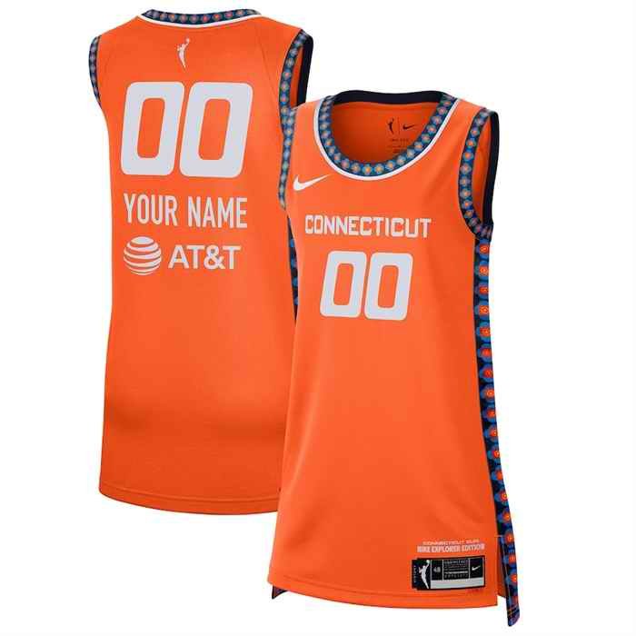 Women's DeWanna Bonner Connecticut Active Player Custom Orange Stitched Basketball Jersey