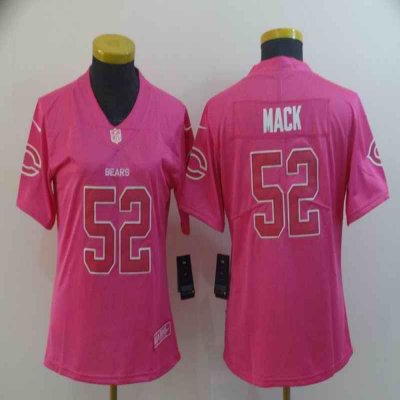 Women's Chicago Bears #52 Khalil Mack Pink Vapor Untouchable Limited Stitched NFL Jersey'Run Small)'