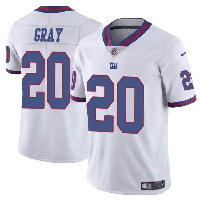 Youth New York Giants #20 Eric Gray White Color Rush Stitched Jersey