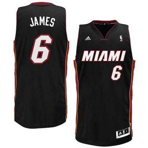 Heat #6 LeBron James Black Revolution 30 Miami Stitched NBA Jersey