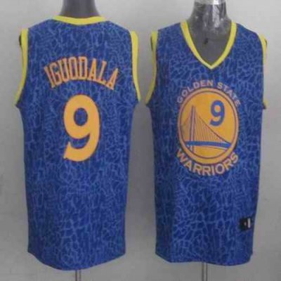 Warriors #9 Andre Iguodala Blue Crazy Light Stitched NBA Jersey