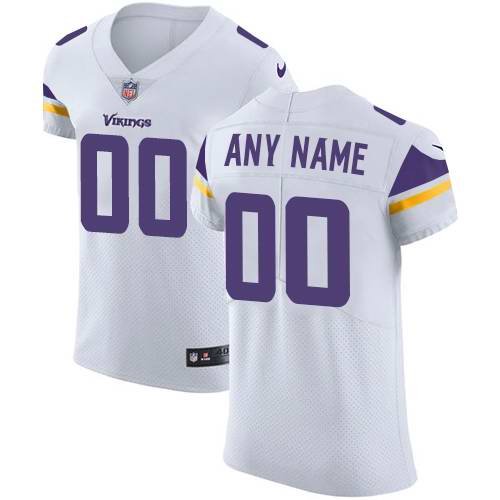 Men's Minnesota Vikings White Vapor Untouchable Custom Elite NFL Stitched Jersey