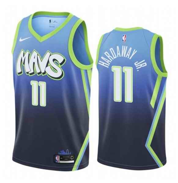 Men's Dallas Mavericks #11 Tim Hardaway Jr. Blue City Edition Stitched Jersey