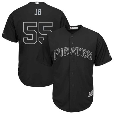 Men's Pittsburgh Pirates #55 Josh Bell JB Majestic Black 2019 Players' Weekend Replica Player Stitched MLB Jersey