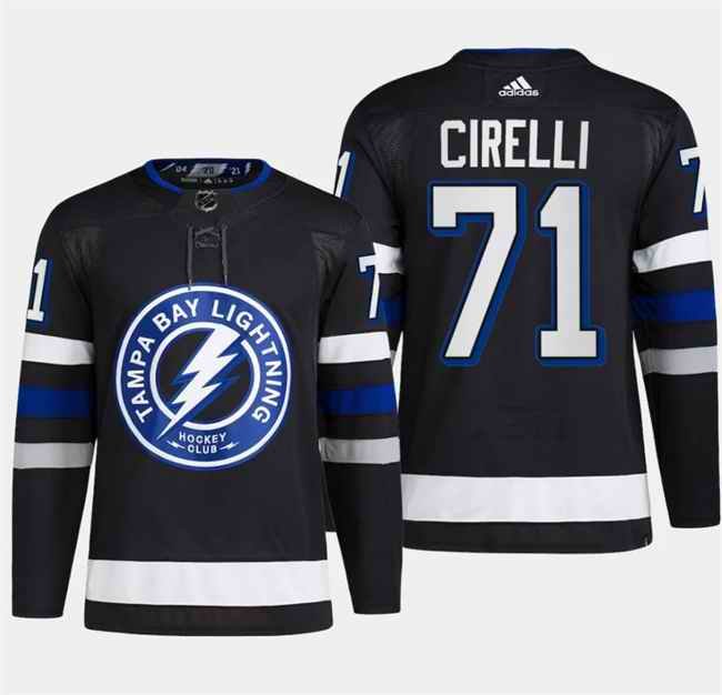 Men's Tampa Bay Lightning #71 Anthony Cirelli Black Alternate Premier Breakaway Stitched Jersey