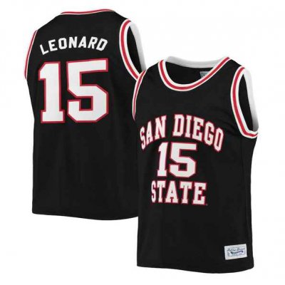 Men's San Diego State Aztecs #15 Kawhi Leonard Black Basketball Stitched NCAA Jersey