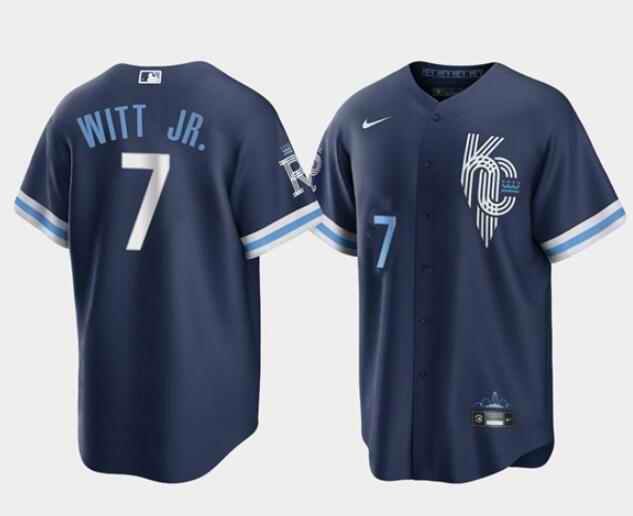 Toddlers Kansas City Royals #7 Bobby Witt Jr. 2022 Navy City Connect Cool Base Stitched Baseball Jersey