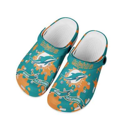 Men's Miami Dolphins Bayaband Clog Shoes 002