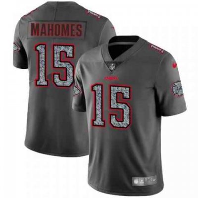 Men's Kansas City Chiefs #15 Patrick Mahomes 2019 Gray Fashion Static Limited Stitched NFL Jersey