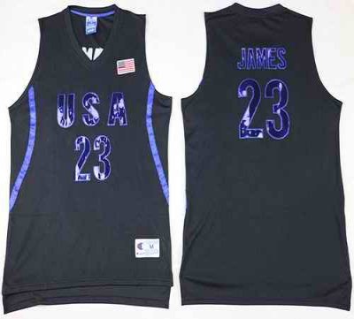 Nike Team USA #23 LeBron James Black 2016 Dream Team Stitched NBA Jersey