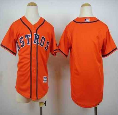 Astros Blank Orange Cool Base Stitched Youth MLB Jersey