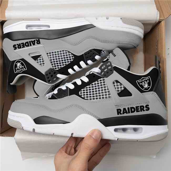 Men's Las Vegas Raiders Running weapon Air Jordan 4 Shoes 001