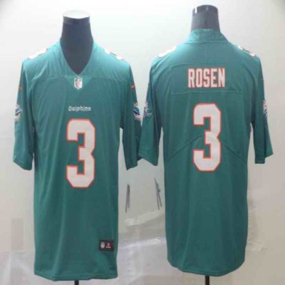 Men's Miami Dolphins #3 Josh Rosen Aqua Green Vapor Untouchable NFL Limited Stitched Jersey