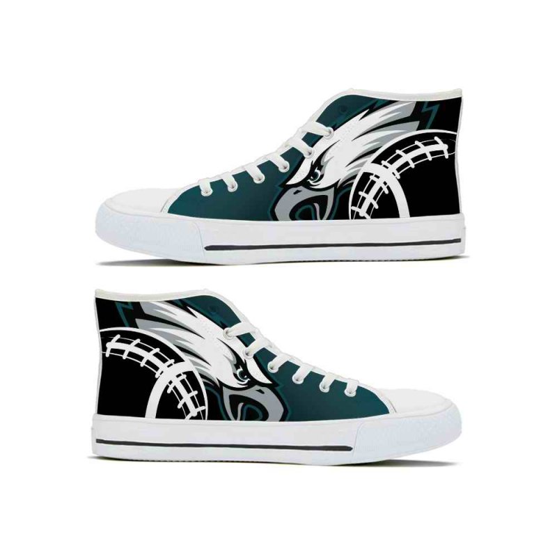 Women's Philadelphia Eagles High Top Canvas Sneakers 001