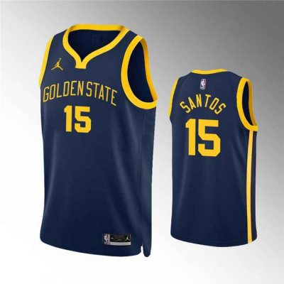 Men's Golden State Warriors #15 Gui Santos Navy Statement Edition Stitched Jersey