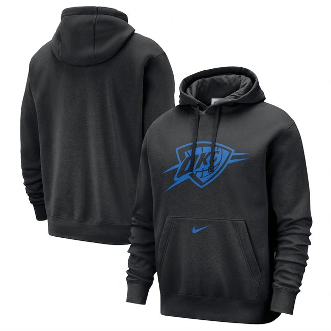 Men's Oklahoma City Thunder Black 2024/25 City Edition Essential Club Pullover Hoodie