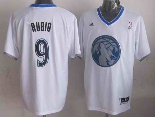 Timberwolves #9 Ricky Rubio White 2013 Christmas Day Swingman Stitched NBA Jersey