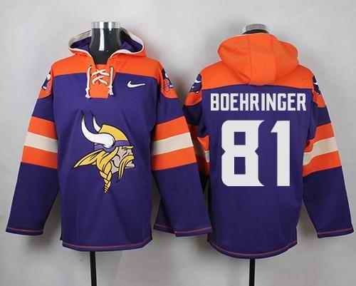 Nike Vikings #81 Moritz Boehringer Purple Player Pullover NFL Hoodie