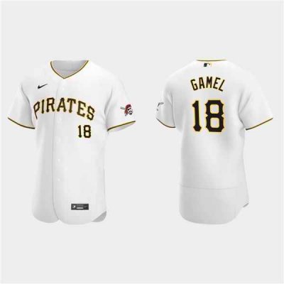 Men's Pittsburgh Pirates #18 Ben Gamel White Flex Base Stitched Jersey