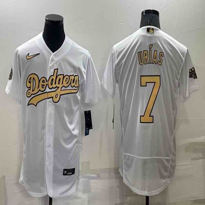 Men's Los Angeles Dodgers #7 Julio Ur'as 2022 All-Star White Flex Base Stitched Baseball Jersey