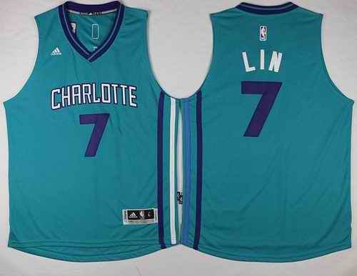 Hornets #7 Jeremy Lin Teal Stitched NBA Jersey