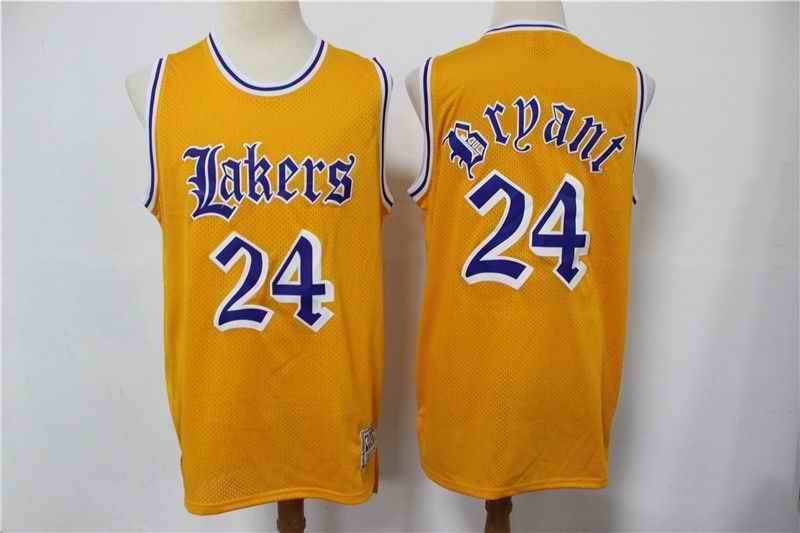 Men's Los Angeles Lakers #24 Kobe Bryant Old English Faded Stitched Jersey